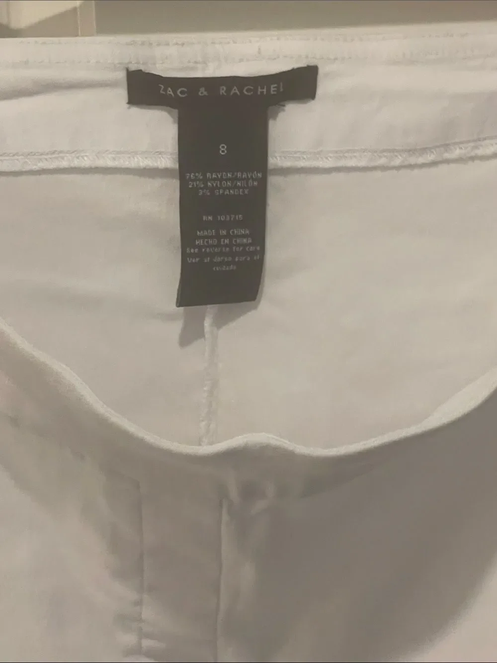 White Women's Ruffle Hem Capri Jeans